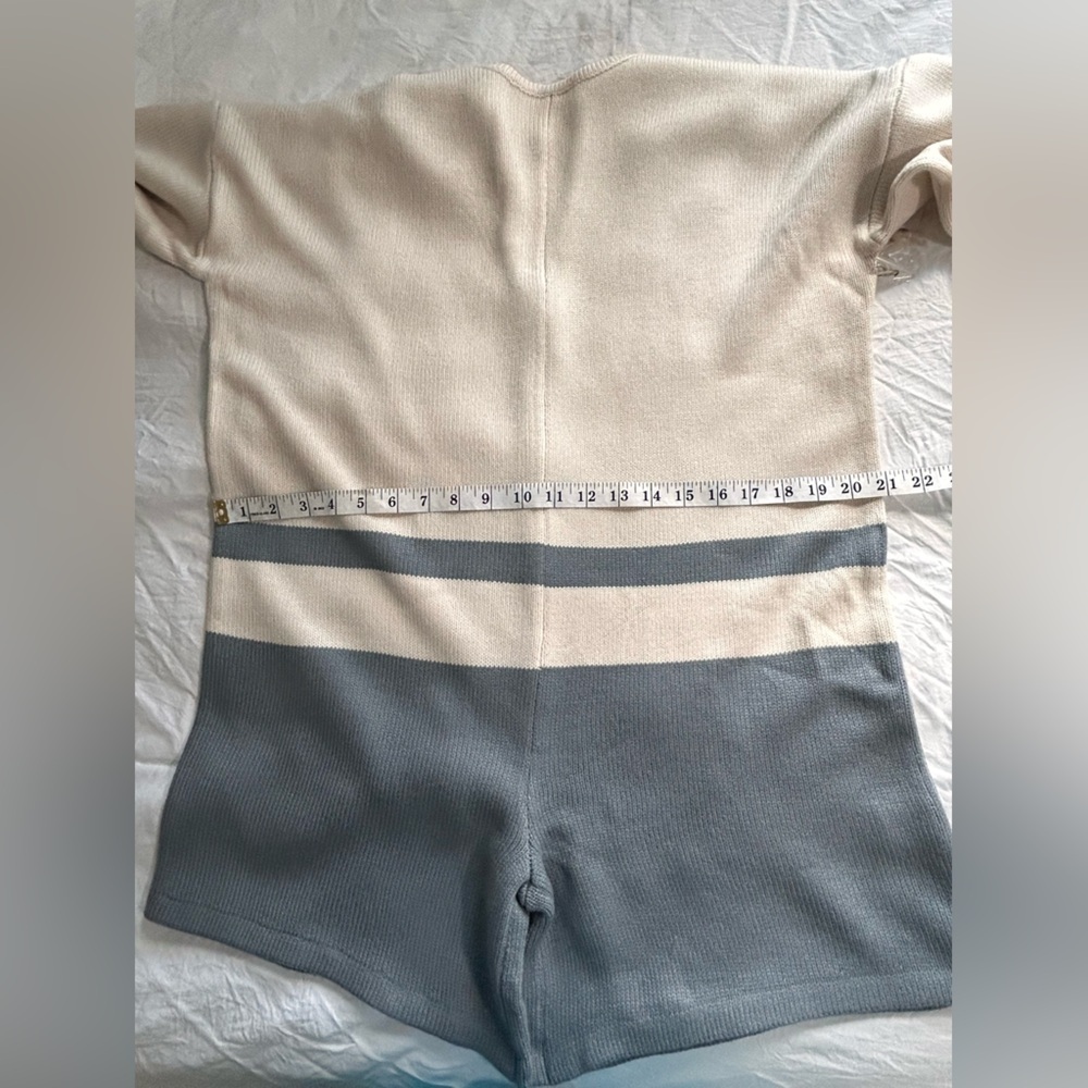 LUCCA Cream and Gray Jumpsuit KNITTED 
NAVY - - Picture 10 of 14